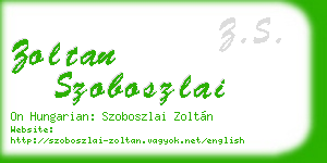 zoltan szoboszlai business card